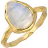 Ys Gems Rainbow Moonstone Ring In Blue