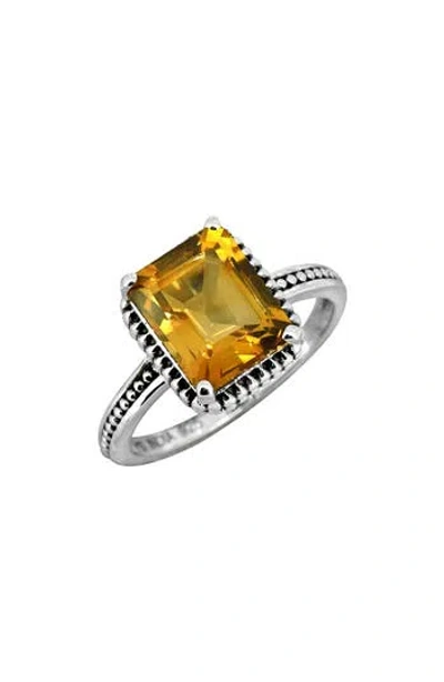Ys Gems Rectangle Stone Ring In Yellow