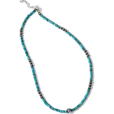 Ys Gems Rondelle Turquoise Bead Necklace In Multi