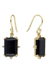 Ys Gems Semiprecious Stone Drop Earrings In Black