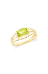 Ys Gems Semiprecious Stone Ring In Green