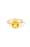 Ys Gems Solitaire Stone Ring In Yellow