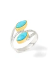 Ys Gems Stabilized Turquoise Cabochon Wrap Ring In Multi