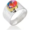 Ys Gems Statement Ring In Multi