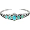 Ys Gems Sterling Silver Bezel Set Turquoise Cuff Bracelet