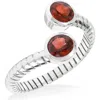 Ys Gems Sterling Silver Bypass Ring In Red