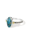 Ys Gems Sterling Silver Oval Ring In Blue