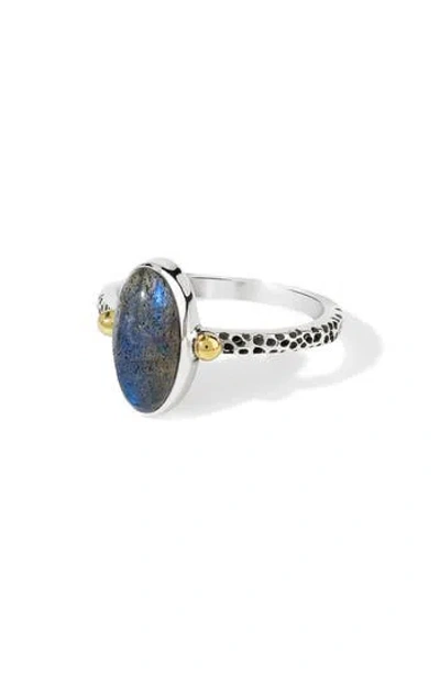 Ys Gems Sterling Silver Oval Ring In Metallic