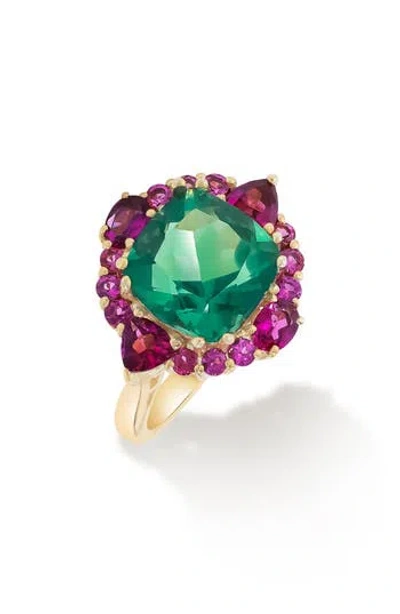 Ys Gems Teal Reverie Ring In Gold