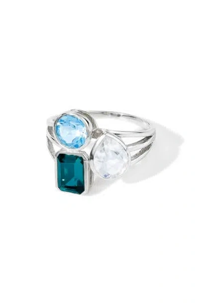 Ys Gems Trio Stone Ring In Metallic