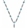Ys Gems Turquoise Feather Link Pendant Necklace