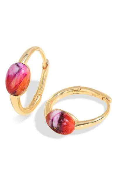 Ys Gems Turquoise Hoop Earrings In Pink