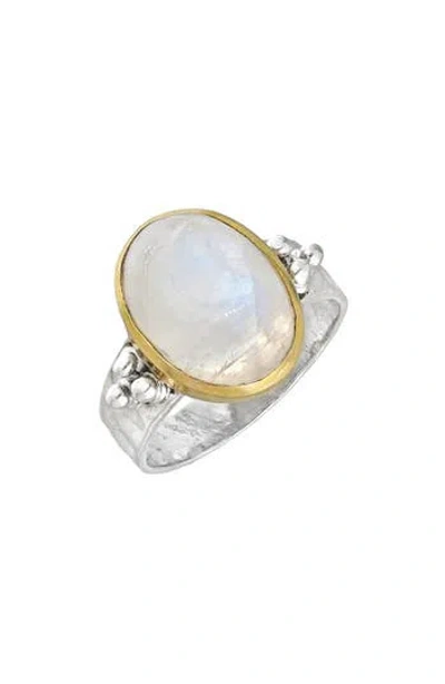 Ys Gems Two-tone Moonstone Ring