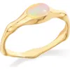 Ys Gems Wavy Band Ring In Gold