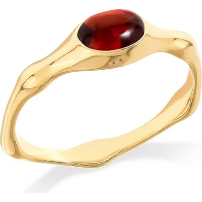 Ys Gems Wavy Band Ring In Gold