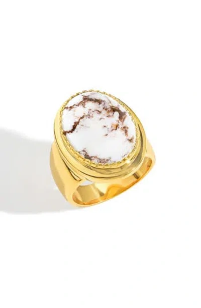 Ys Gems Wild Horse Turquoise Ring In Gold