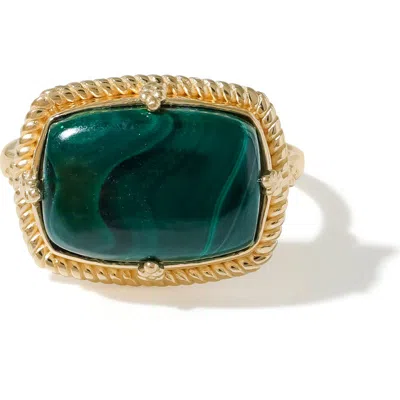 Ys Gems Zebra Jasper Ring In Green