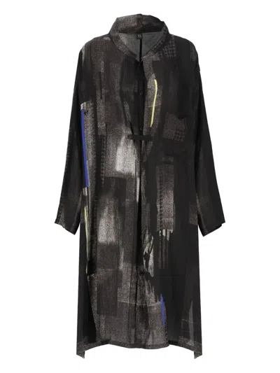 Y'S GEOMETRIC-PATTERN COAT