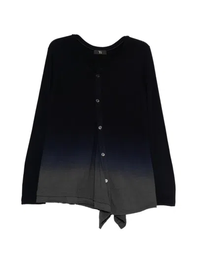 Y's Gradient-effect Cardigan In Black