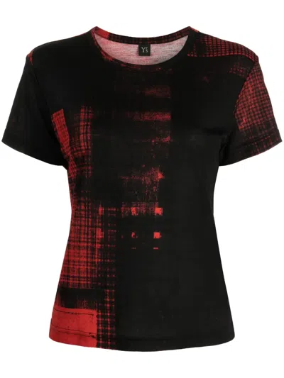 Y's Graphic-print Jersey T-shirt In Red