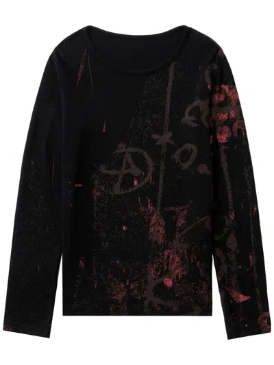 Y's Graphic-print Jumper In 黑色