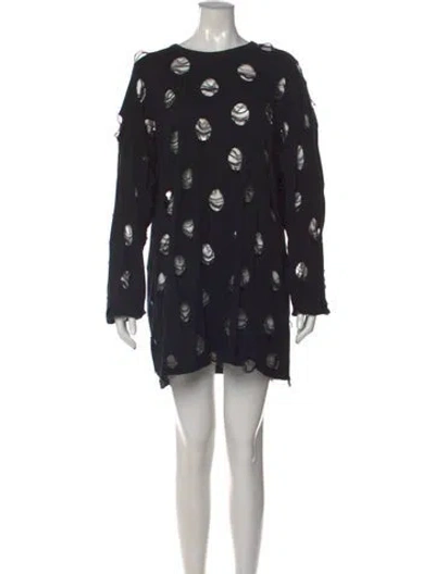 Pre-owned Y's Graphic Print Mini Dress In Black