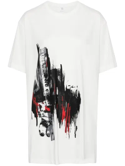 Y's Graphic Print T-shirt In White
