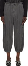 Y's Gray Ko-elastic Hem Trousers In 2 Grey