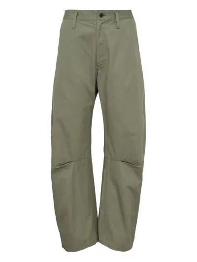 Y's Gusset-detail Wide-leg Trousers In Green