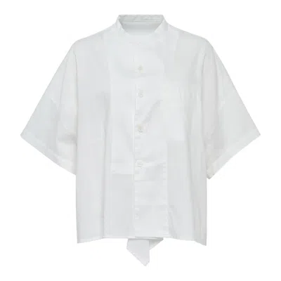Y's Half Sleeve Box Shirt In White
