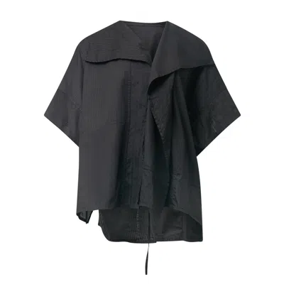 Y's Half Sleeve Gown Shirt In Burgundy