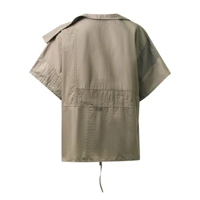 Y's Half Sleeve Gown Shirt In Burgundy