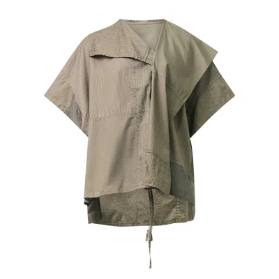 Y's Half Sleeve Gown Shirt In Burgundy