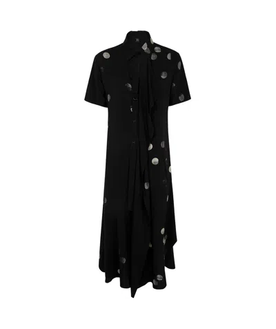 Y's High-necked Dress In Black