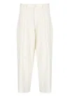 Y's High-waisted Linen Blend Pants In Neutral