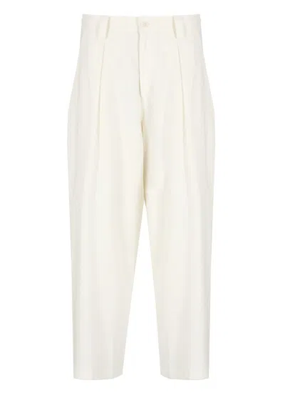 Y's High-waisted Linen Blend Pants In Neutral