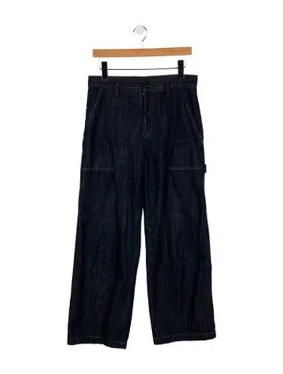 Pre-owned Y's High-rise Straight Leg Jeans In Blue