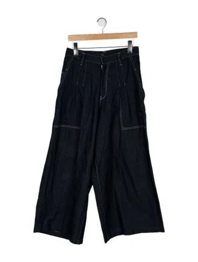 Pre-owned Y's High-rise Wide Leg Jeans In Blue