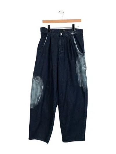Pre-owned Y's High-rise Wide Leg Jeans In Blue
