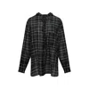 Y's Check-pattern Hooded Blouse In Gray