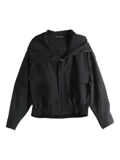 Y's Hooded Drawstring Jacket In Black