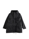 Y's Hooded Multi-pocket Coat In Black