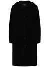 Y's Hooded Single-breasted Coat In Black