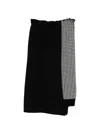 Y's Houndstooth-panel Drawstring Skirt In Black