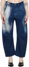 Y'S INDIGO GUSSETED JEANS
