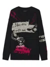 Y's Intarsia-pattern Wool Sweater In Black