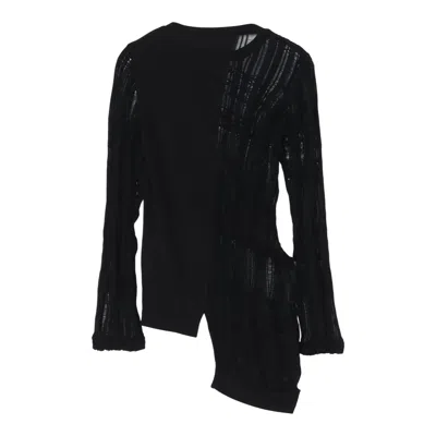 Y's Jacquard Plaid Right Hem Crunched Top In Black