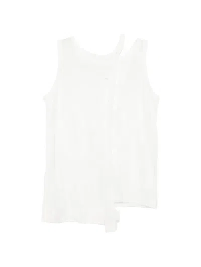 Y's Jacquard Sleeveless Top In White