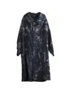 Y's Jacquard-patterned Single-breasted Coat In Blue