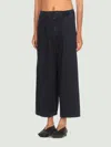 Y's Cotton Palazzo Jeans In Black